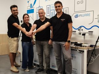 El equipo de Celestia posa en las instalaciones de La Lonja de la Innovación