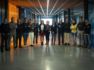 El equipo de Growers Go posa en La Lonja de la Innovación donde se usará su proyecto pionero para la gestión del estrés de las startups.